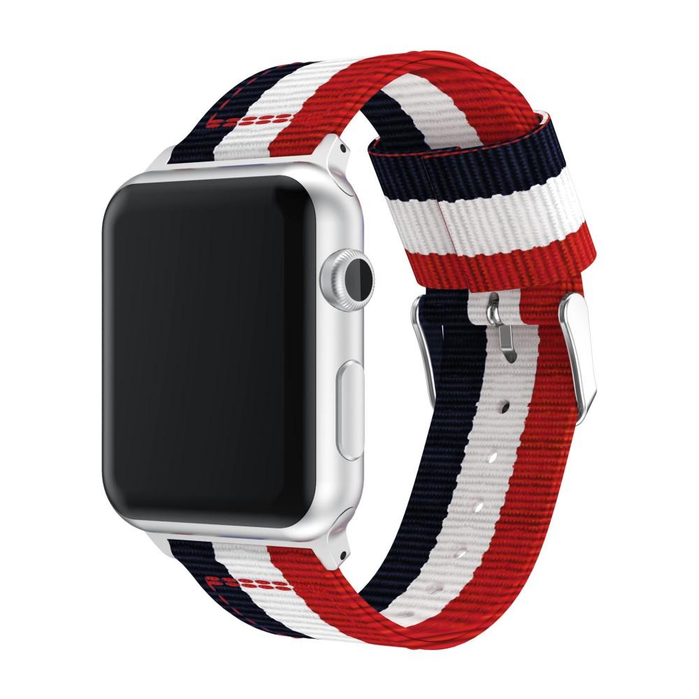 Cinturino in nylon Apple Watch 45mm Series 7 blu/bianco/rosso