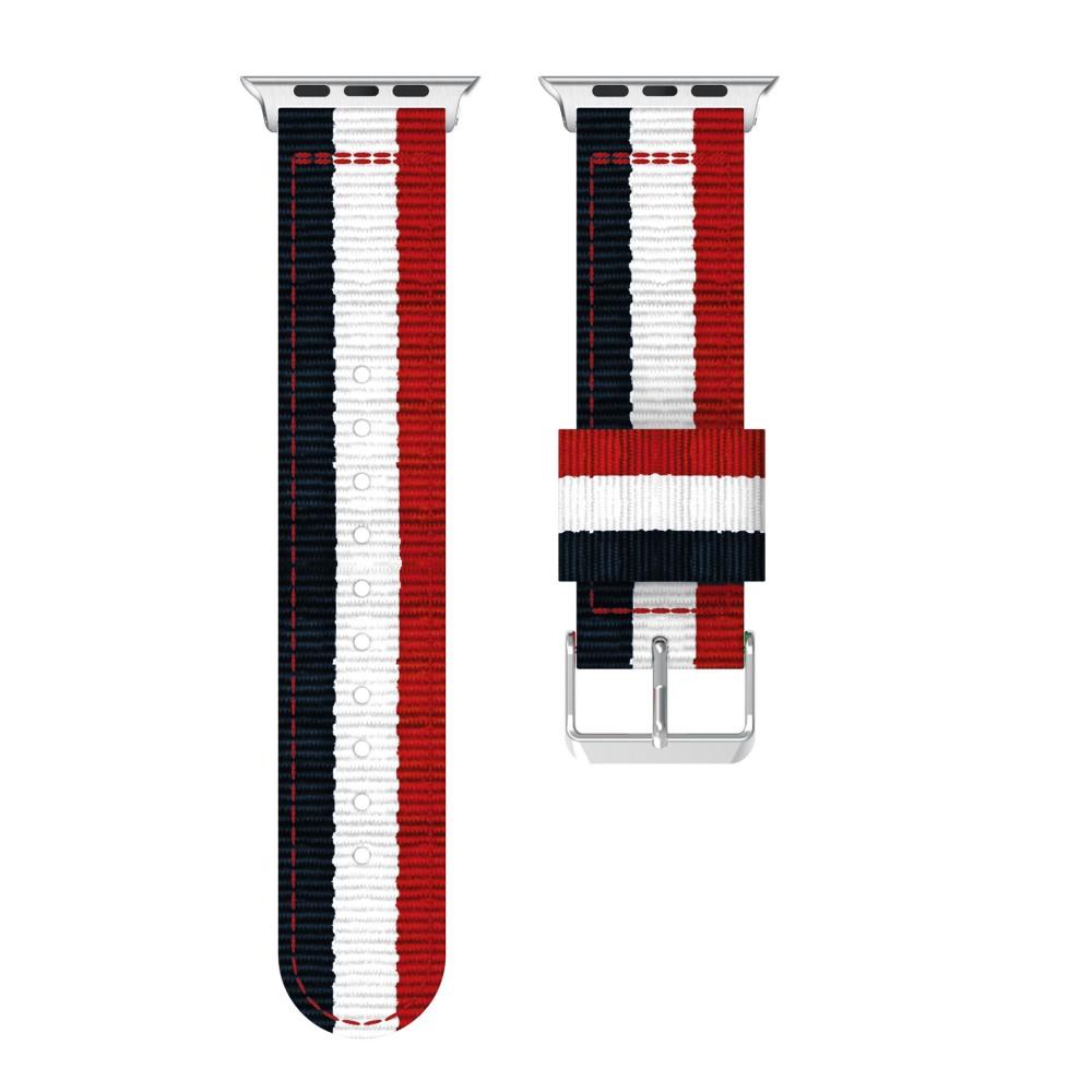 Cinturino in nylon Apple Watch 40mm blu/bianco/rosso