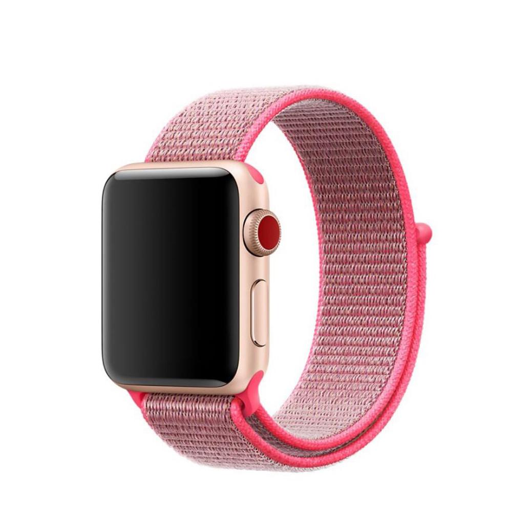 Cinturino in nylon Apple Watch 45mm Series 7 rosa