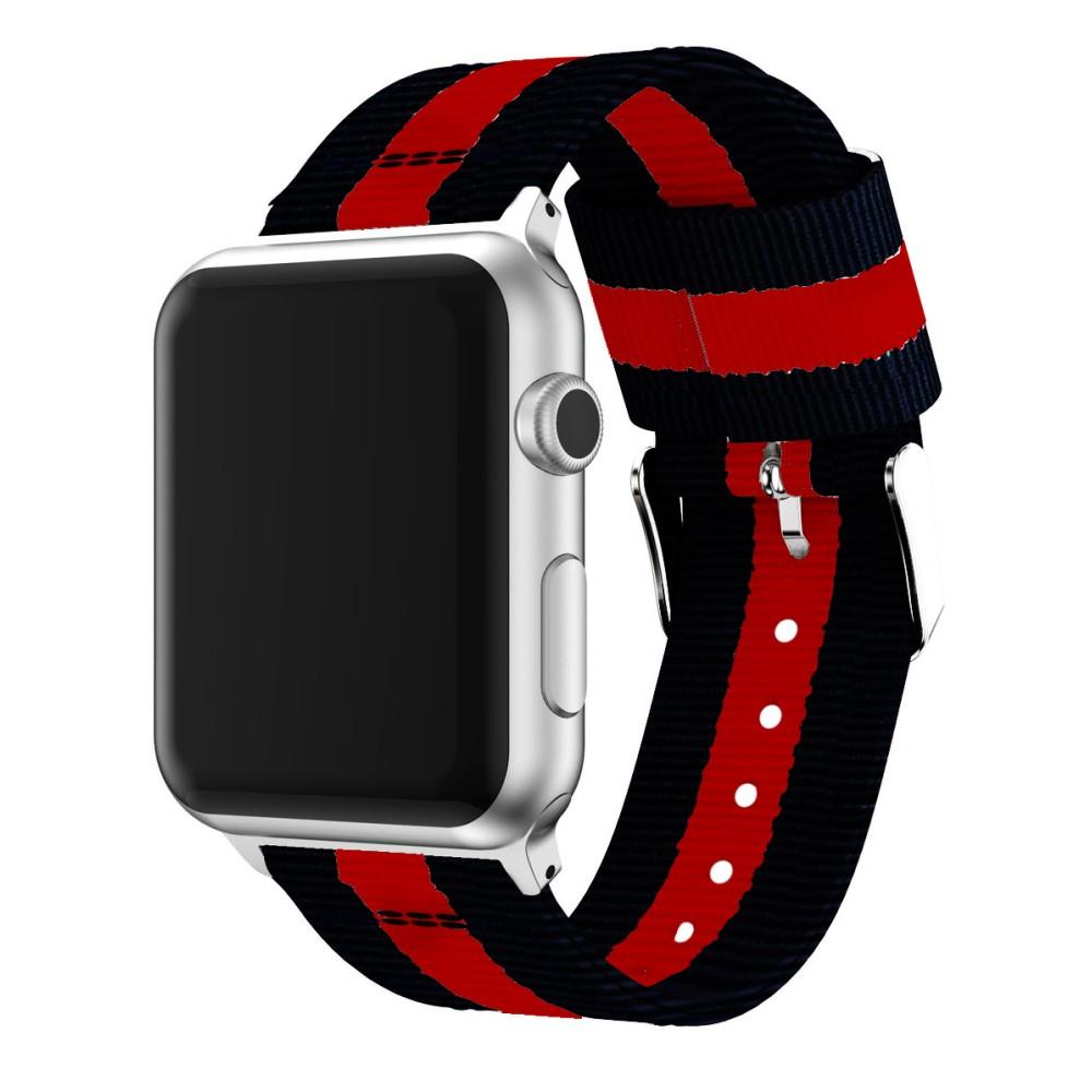 Cinturino in nylon Apple Watch 42mm nero/rosso