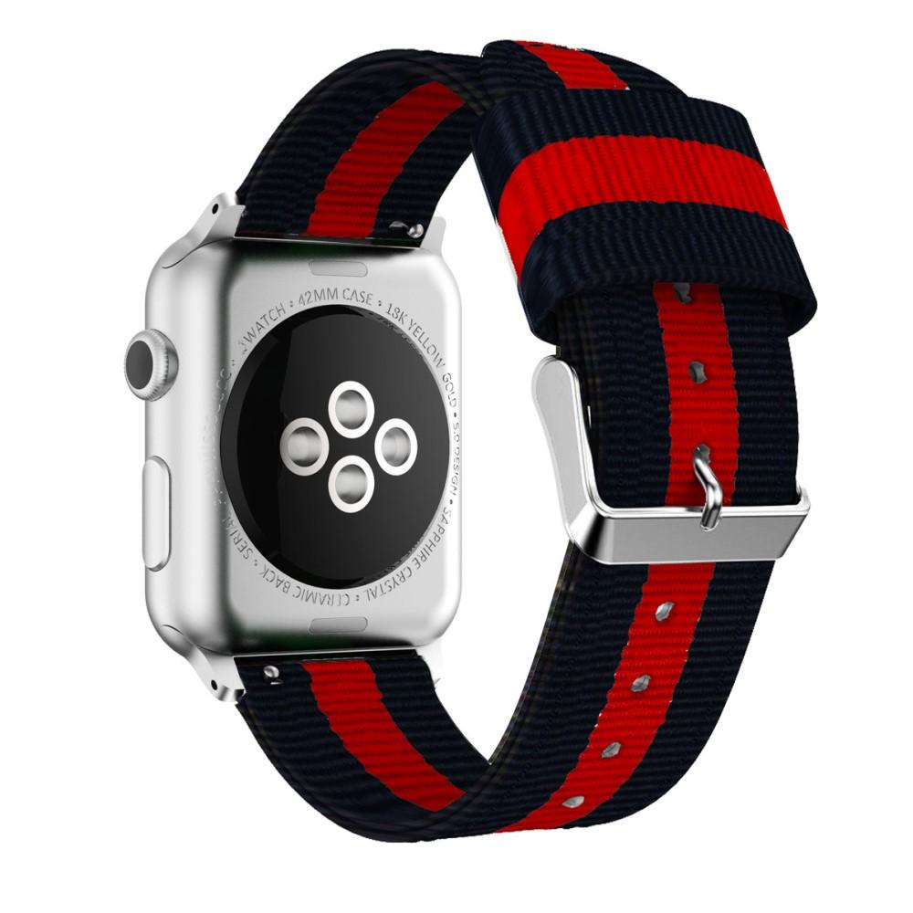 Cinturino in nylon Apple Watch 45mm Series 7 nero/rosso