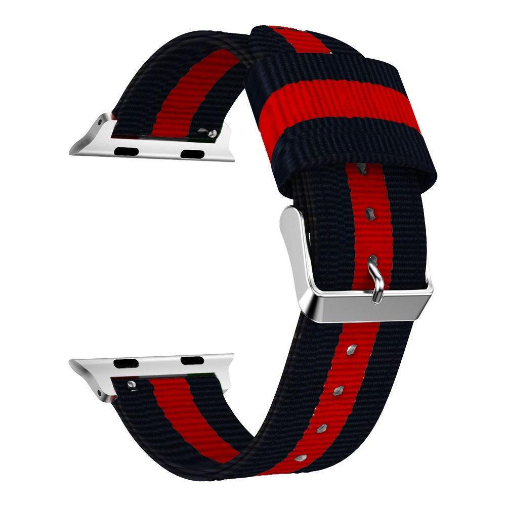 Cinturino in nylon Apple Watch 42mm nero/rosso