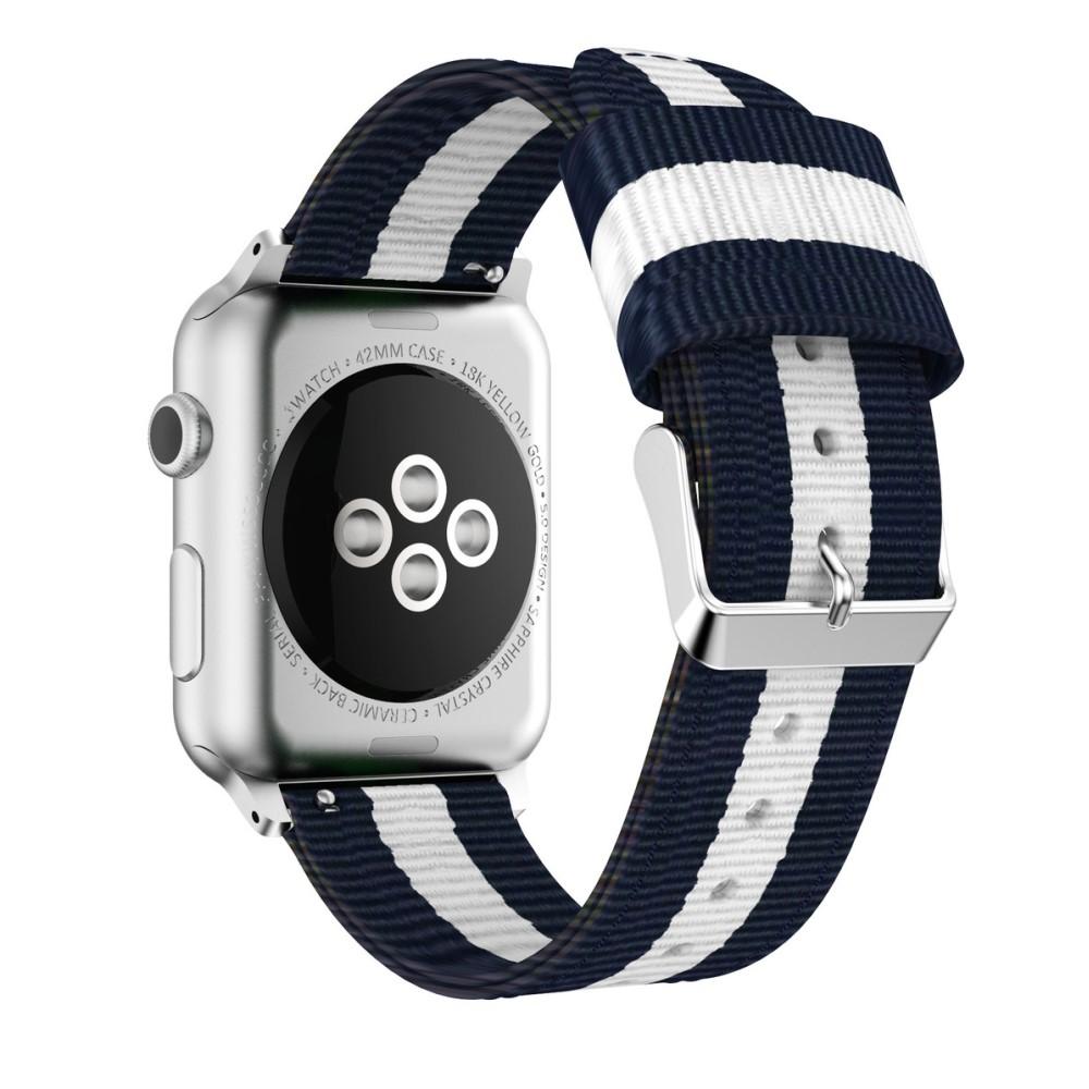 Cinturino in nylon Apple Watch 45mm Series 8 blu/bianco