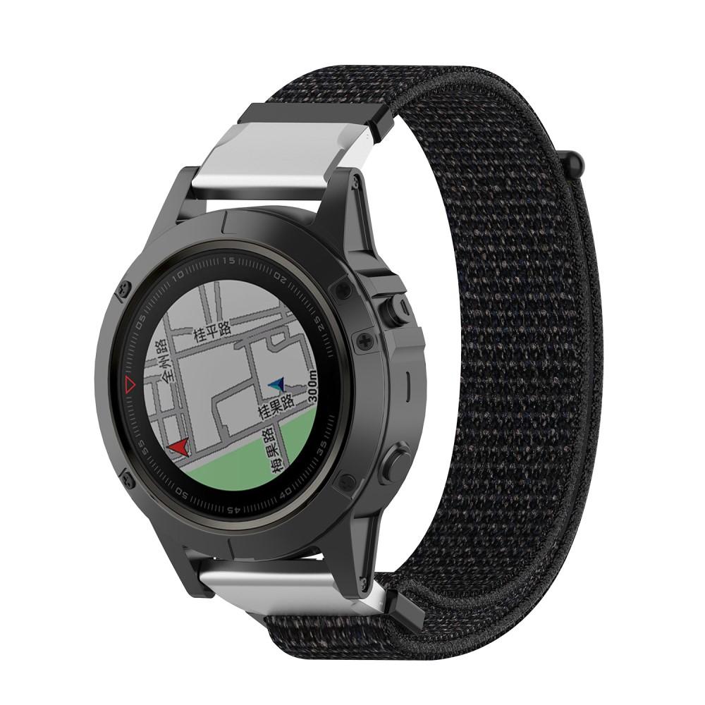 Cinturino in nylon Garmin Fenix 5X/5X Plus/6X/6X Pro/7X Nero