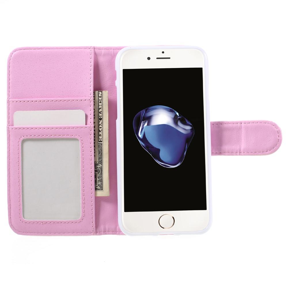 Custodie a portafoglio iPhone 8 Rosa trapuntato