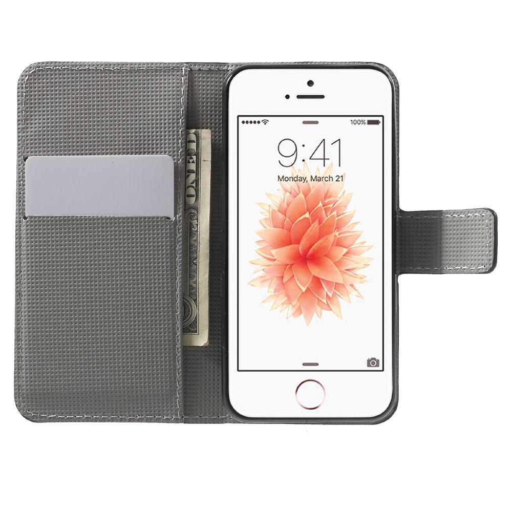 Custodie a portafoglio iPhone 5/5S/SE Farfalla Nera