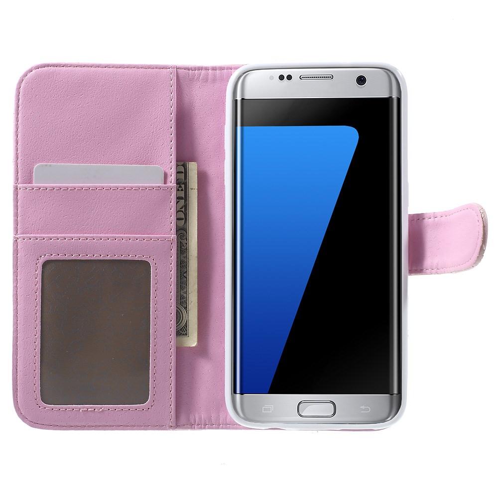 Custodie a portafoglio Samsung Galaxy S7 Edge Rosa trapuntato