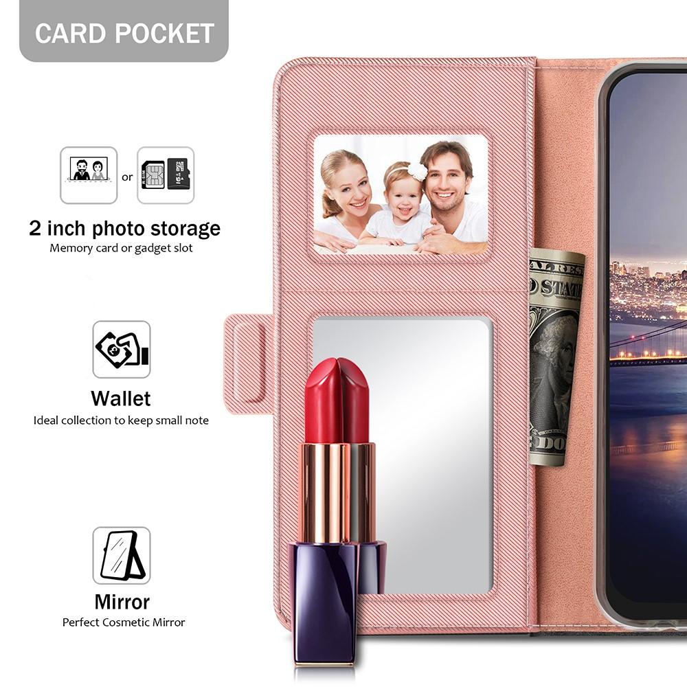 Custodia a portafoglio Specchio iPhone Xr rosa dorato