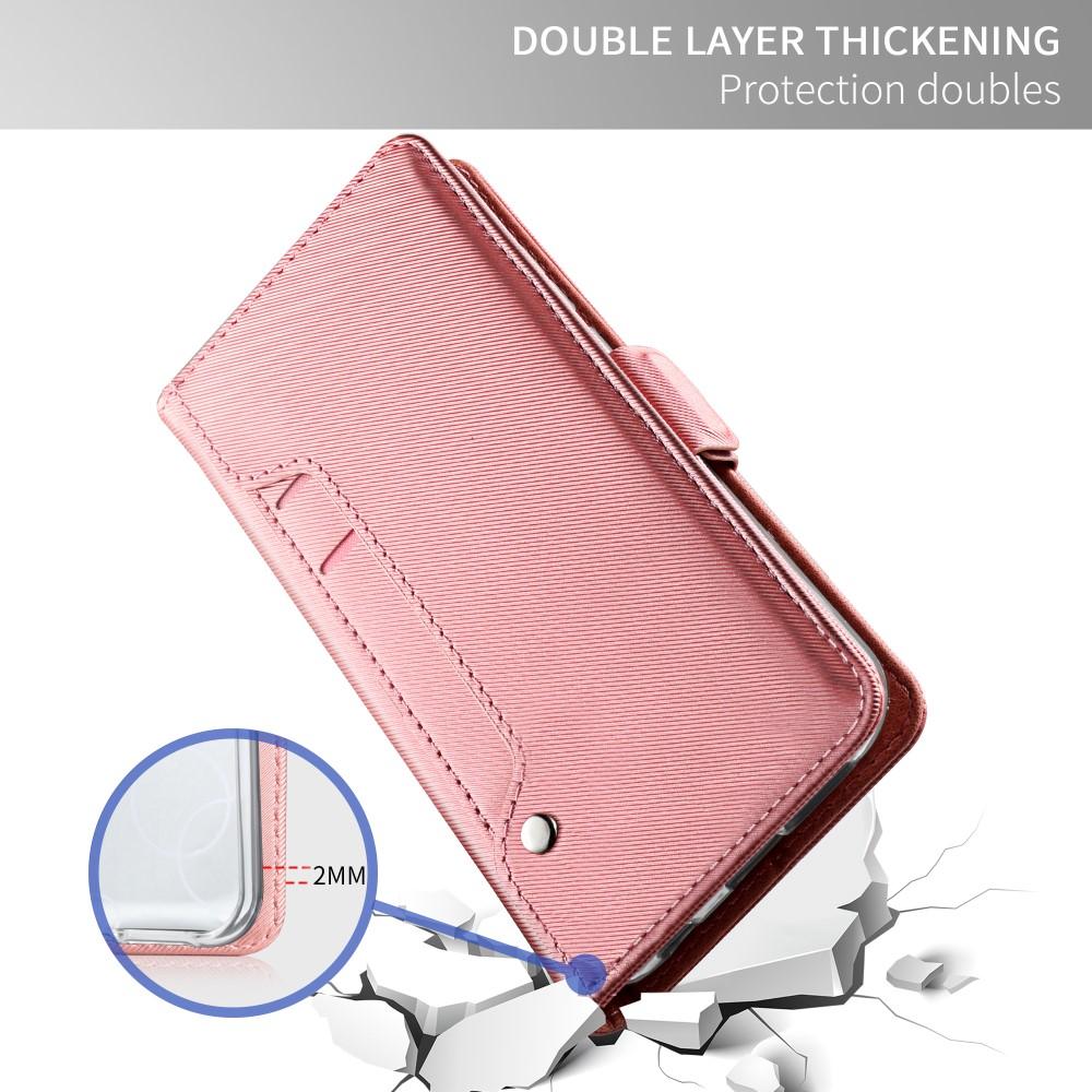 Custodia a portafoglio Specchio iPhone X/XS rosa dorato