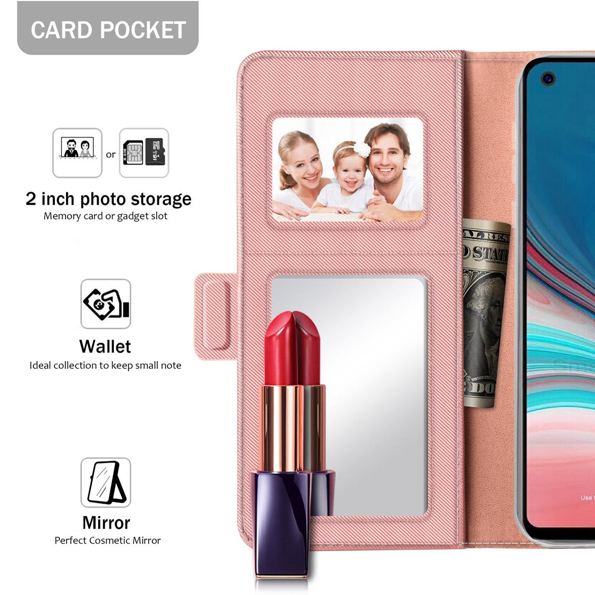 Custodia a portafoglio Specchio Samsung Galaxy A40 rosa dorato