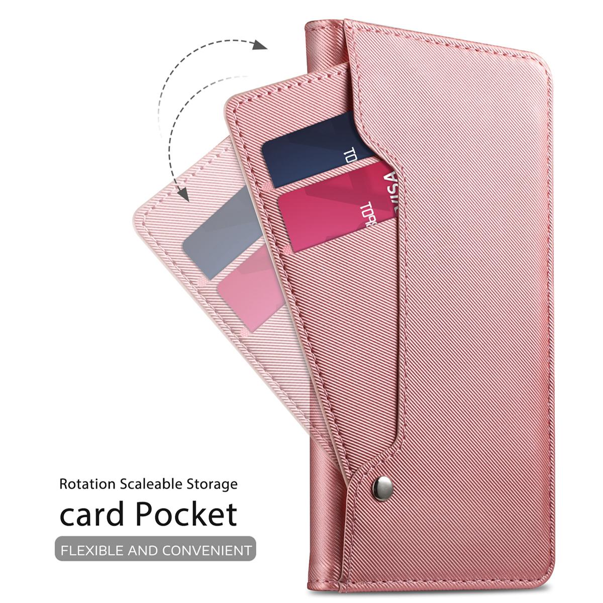 Custodia a portafoglio Specchio Samsung Galaxy Note 10 Plus rosa dorato