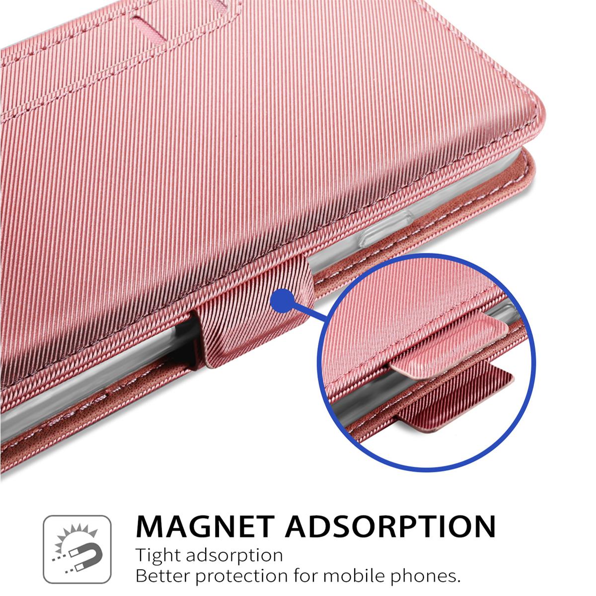 Custodia a portafoglio Specchio Samsung Galaxy Note 10 Plus rosa dorato