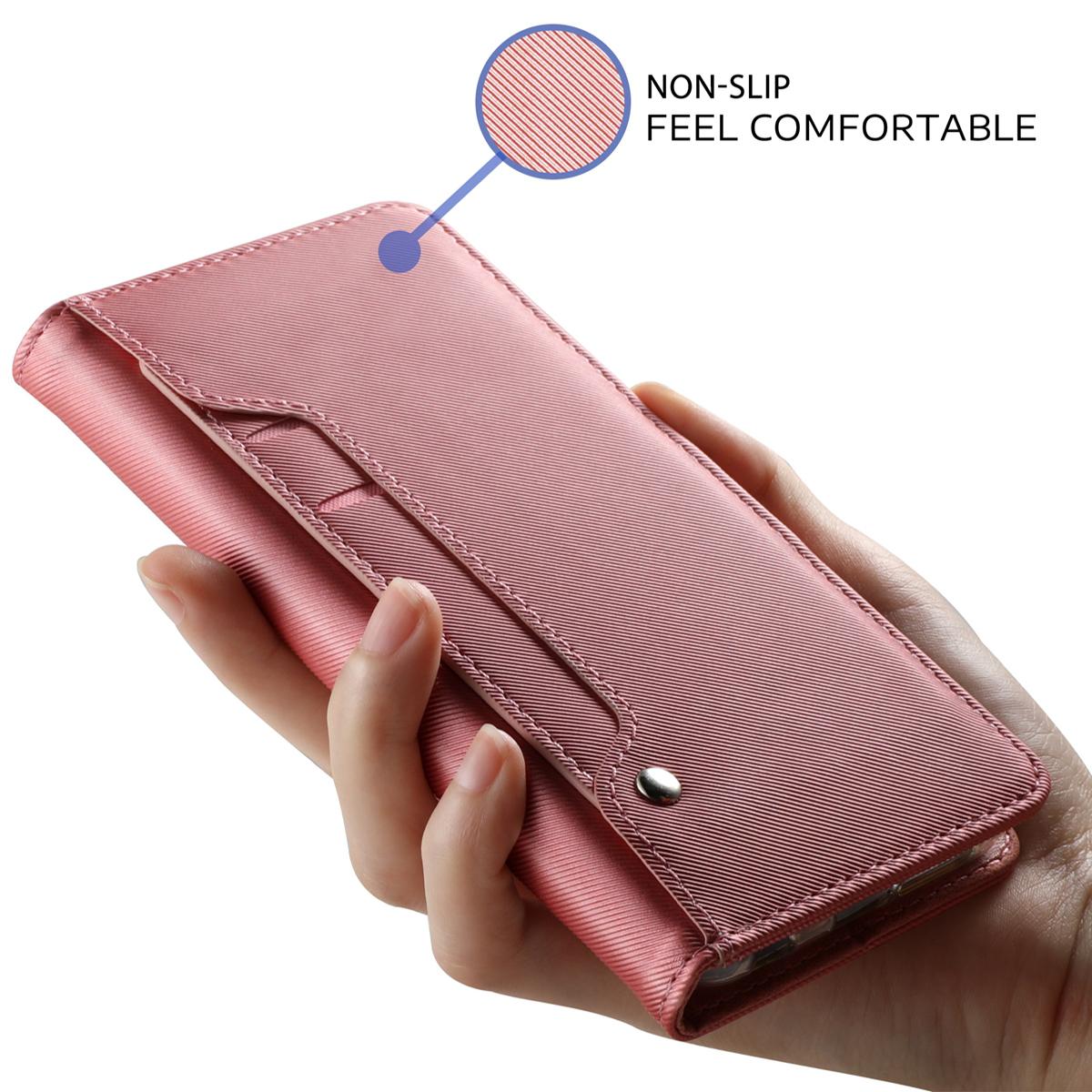 Custodia a portafoglio Specchio Samsung Galaxy Note 10 Plus rosa dorato