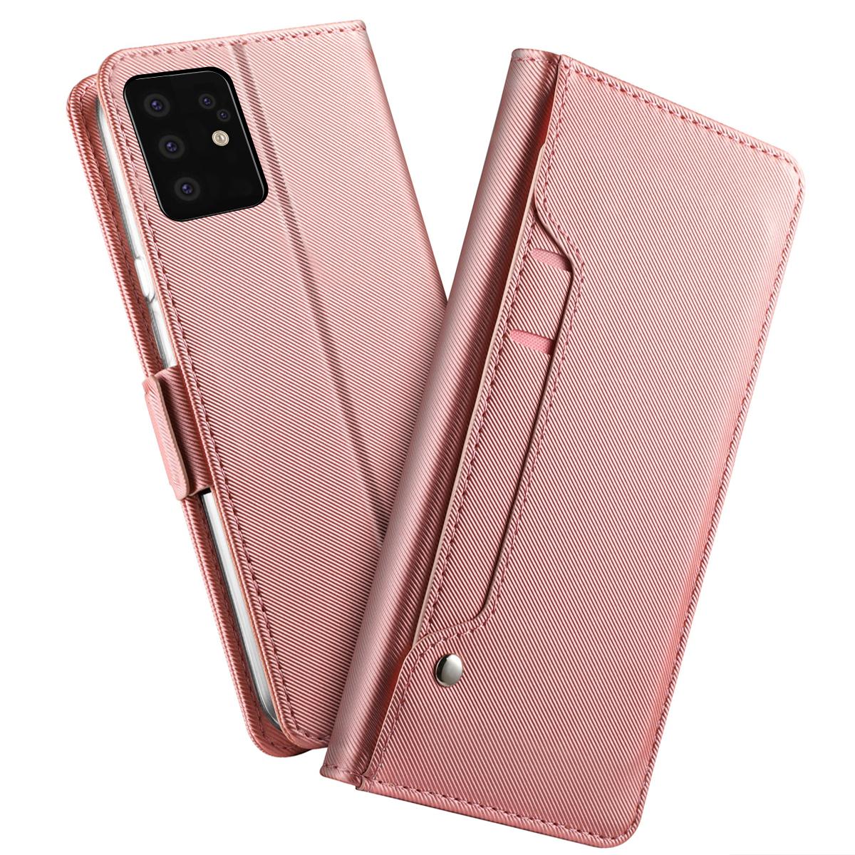 Custodia a portafoglio Specchio Samsung Galaxy S20 Plus rosa dorato