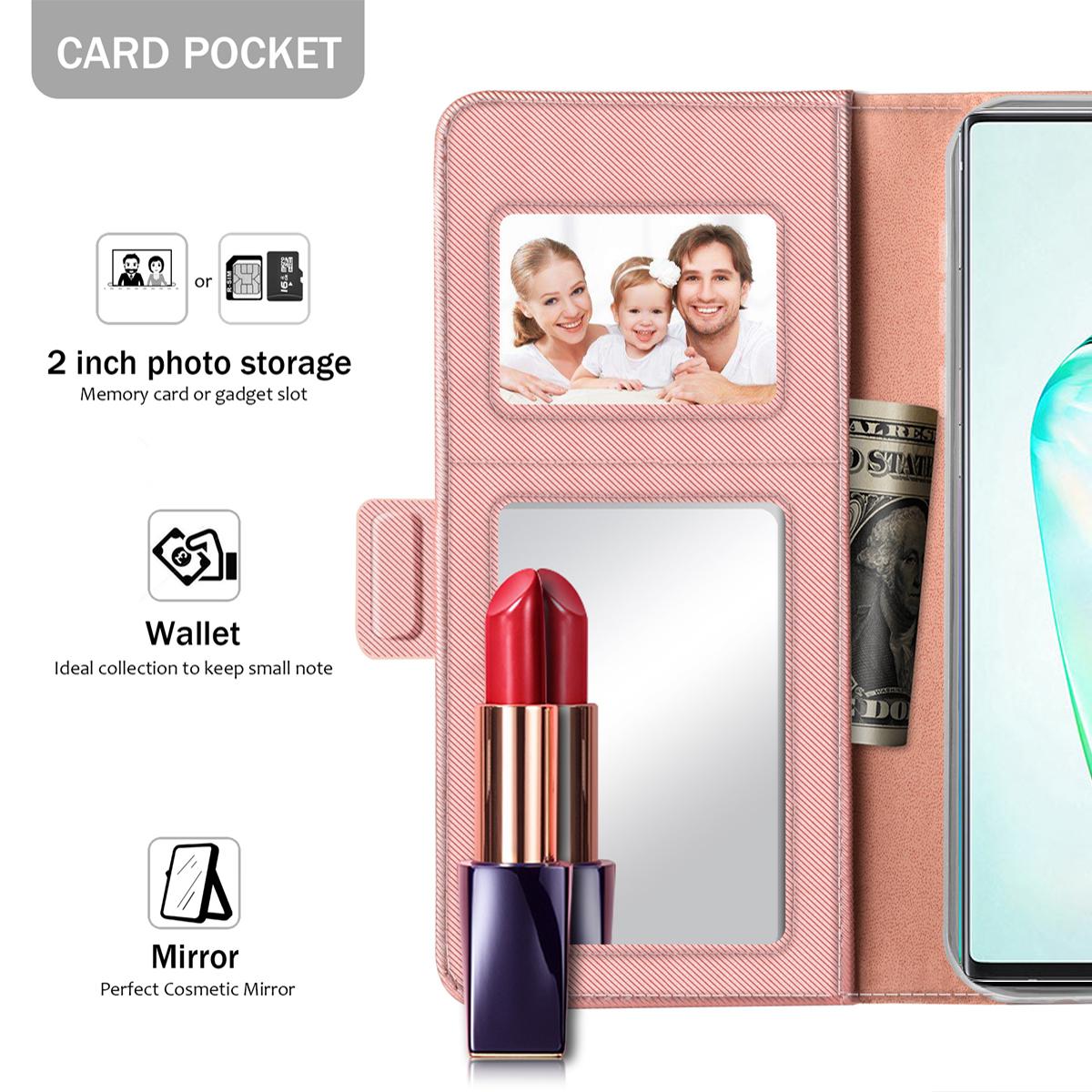 Custodia a portafoglio Specchio Samsung Galaxy S20 Plus rosa dorato