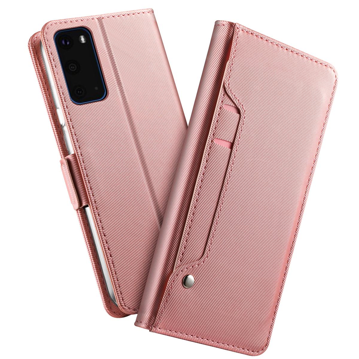 Custodia a portafoglio Specchio Samsung Galaxy S20 Pink Gold