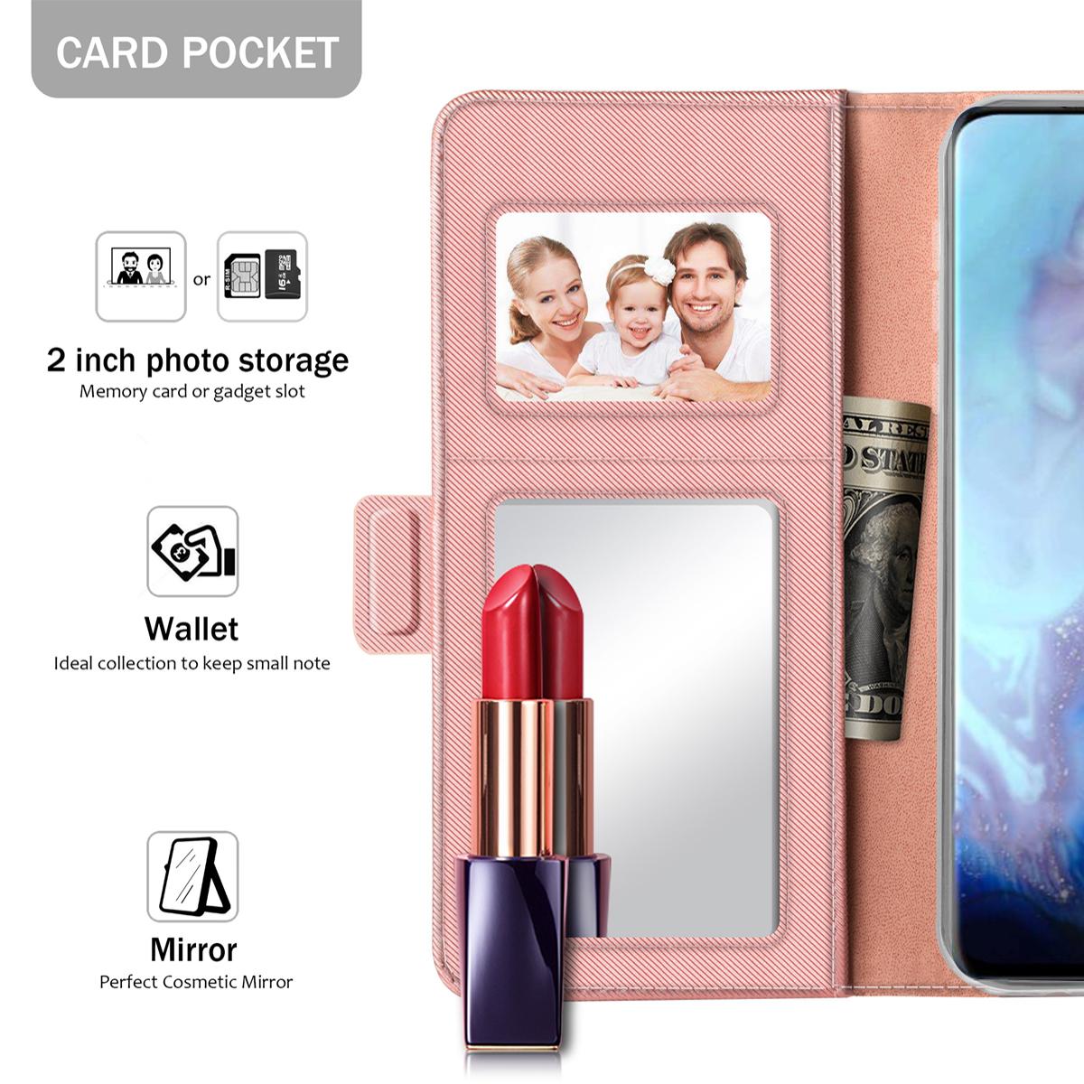 Custodia a portafoglio Specchio Samsung Galaxy S20 rosa dorato
