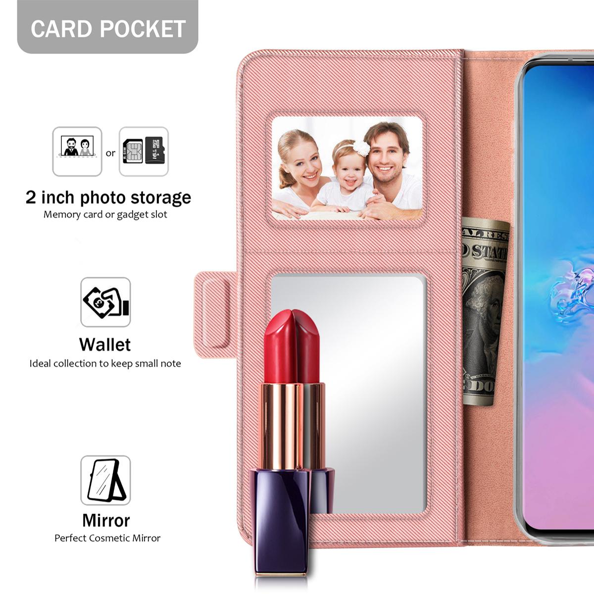 Custodia a portafoglio Specchio Samsung Galaxy S20 Ultra rosa dorato