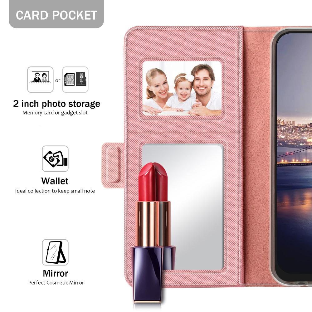 Custodia a portafoglio Specchio Huawei P20 Lite Pink Gold