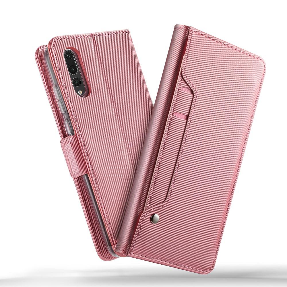 Custodia a portafoglio Specchio Huawei P20 Pro rosa dorato