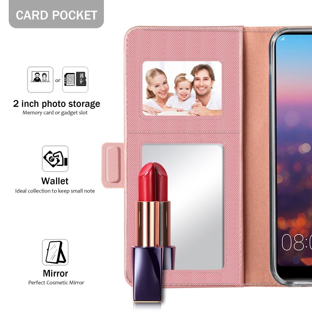 Custodia a portafoglio Specchio Huawei P20 Pro rosa dorato