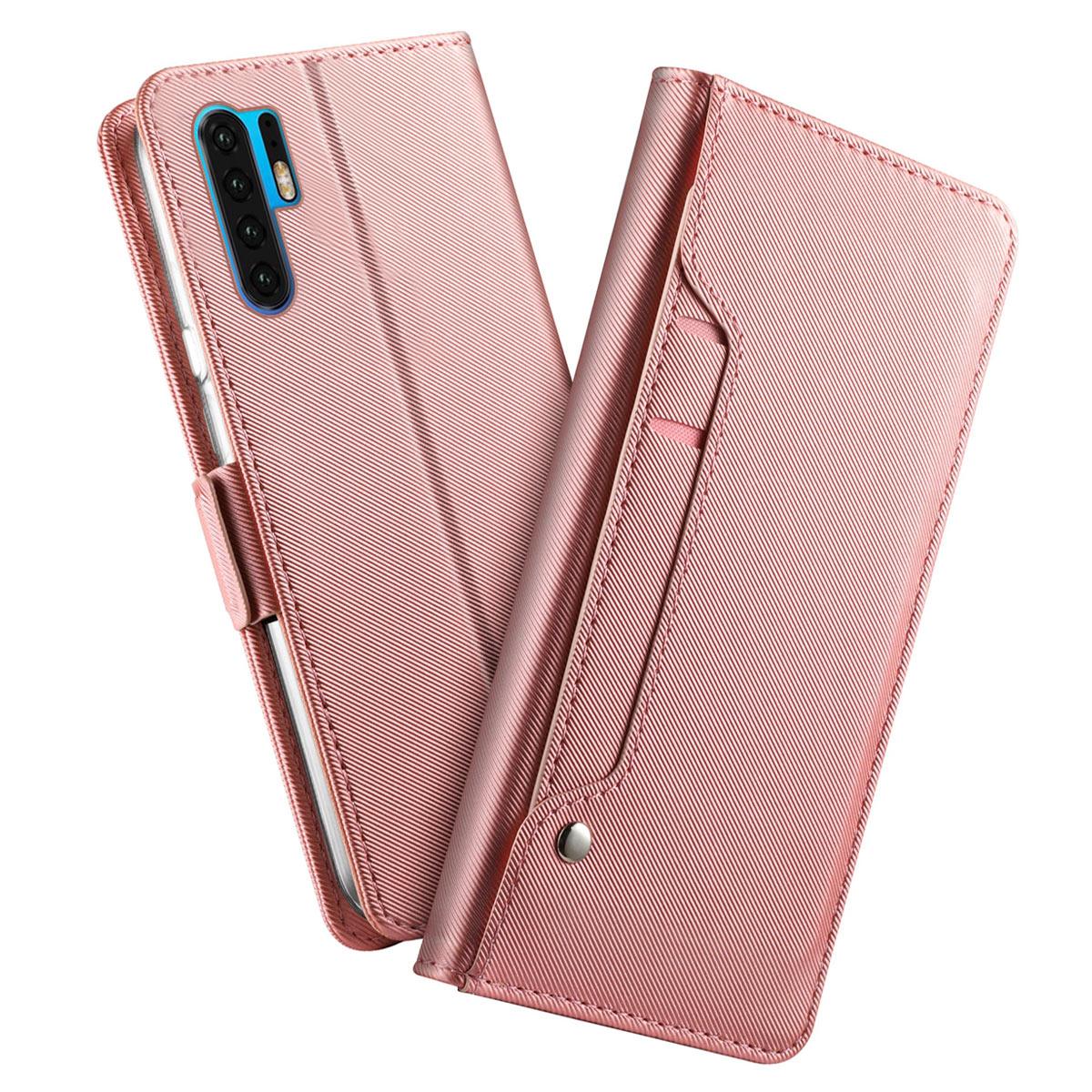 Custodia a portafoglio Specchio Huawei P30 Pro rosa dorato