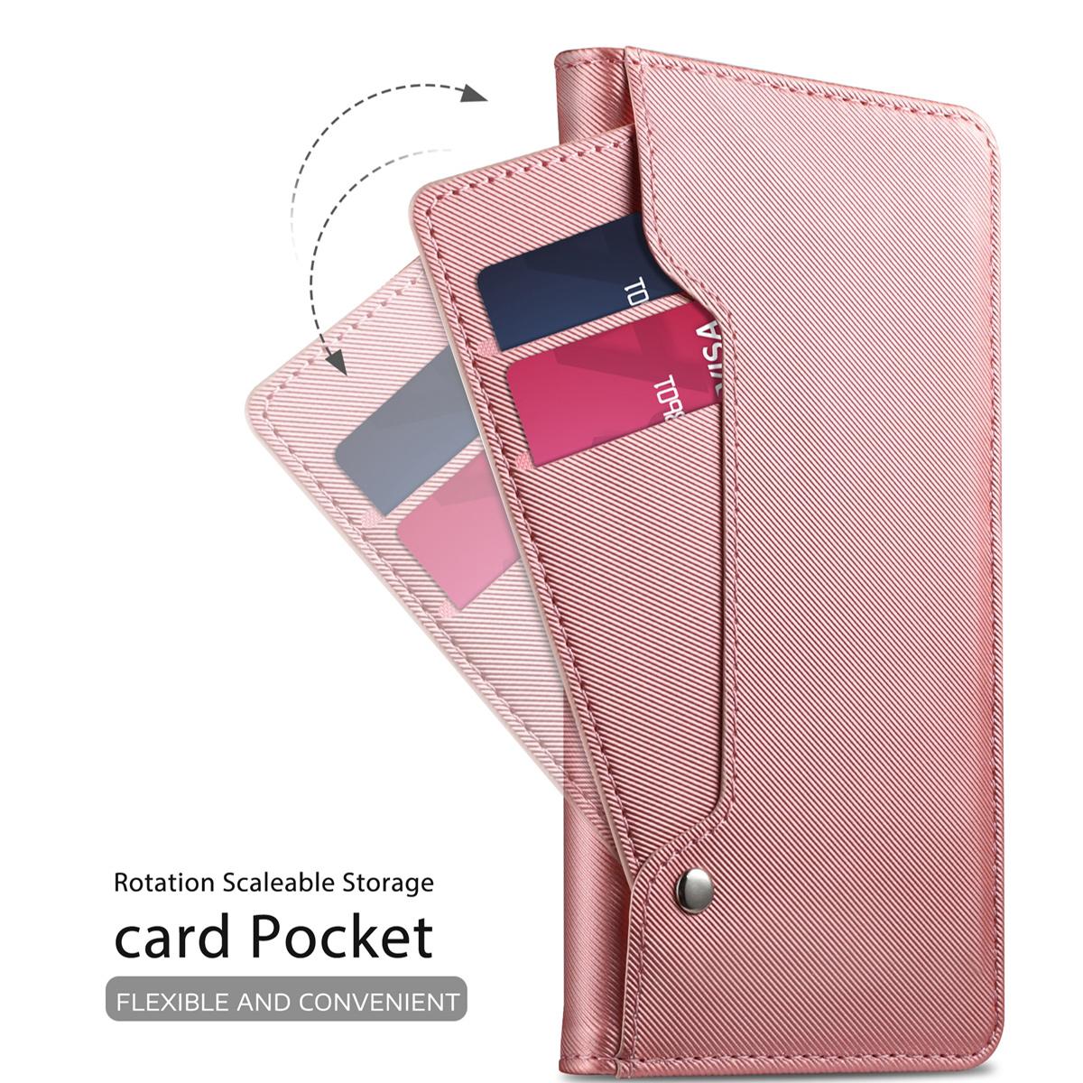 Custodia a portafoglio Specchio Huawei P30 rosa dorato