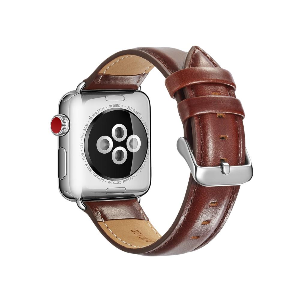 Cinturino in pelle premium Apple Watch 45mm Series 7 Brown