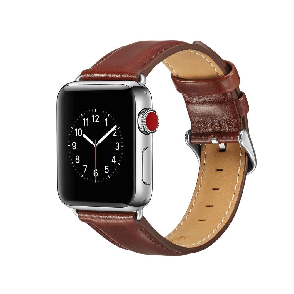 Cinturino in pelle premium Apple Watch 45mm Series 7 Brown