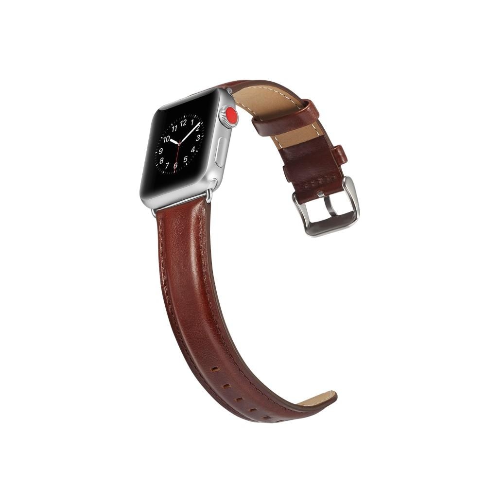 Cinturino in pelle premium Apple Watch 45mm Series 7 Brown