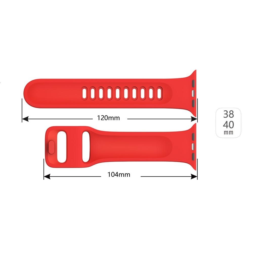 Cinturino in silicone per Apple Watch 41mm Series 8, rosso