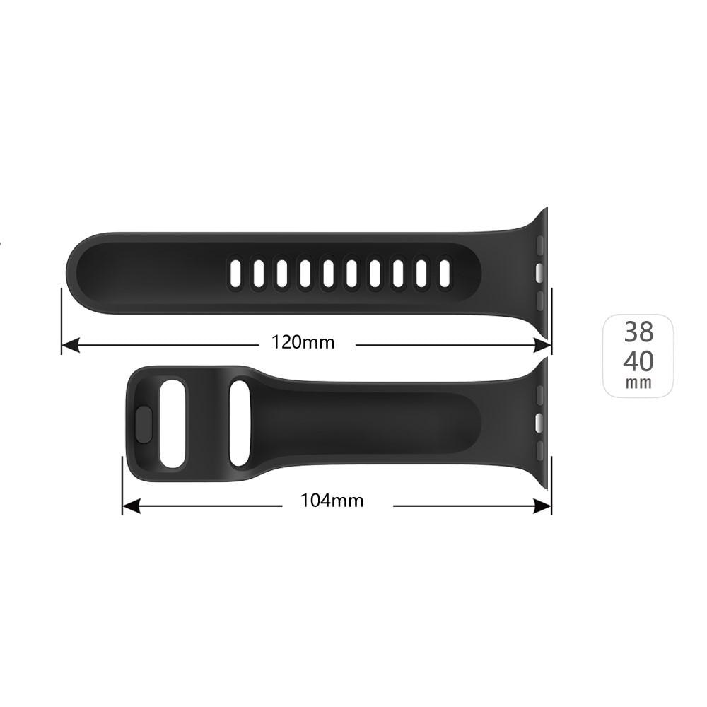 Cinturino in silicone per Apple Watch Series 8 41mm, Nero