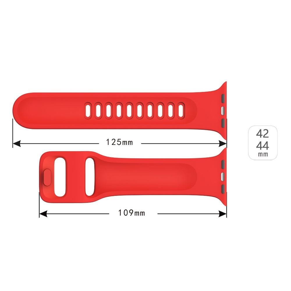 Cinturino in silicone per Apple Watch 45mm Series 7 rosso