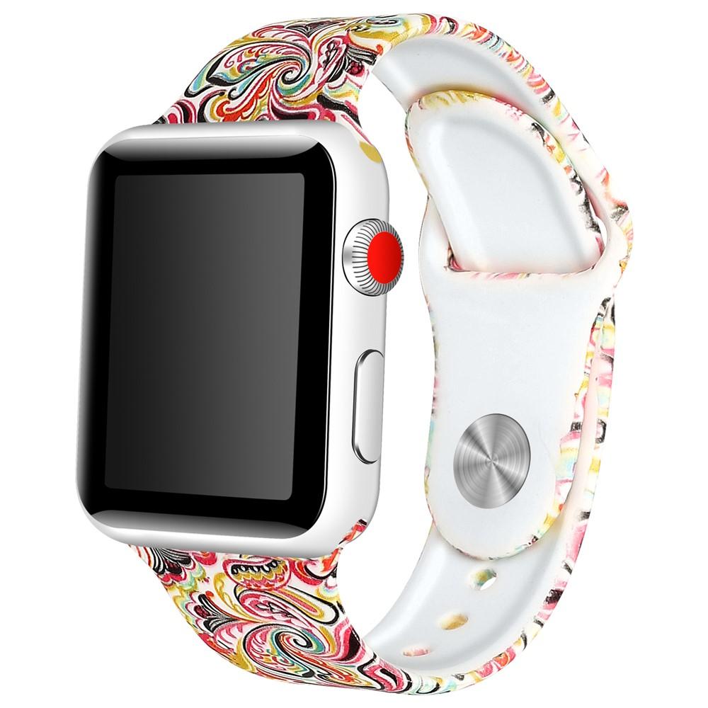 Cinturino in silicone per Apple Watch 45mm Series 7 paisley
