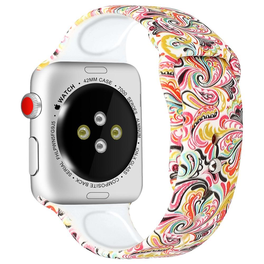 Cinturino in silicone per Apple Watch 45mm Series 7 paisley