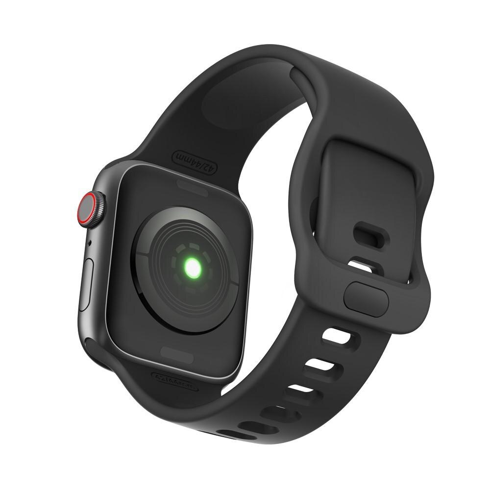 Cinturino in silicone per Apple Watch 45mm Series 9 nero