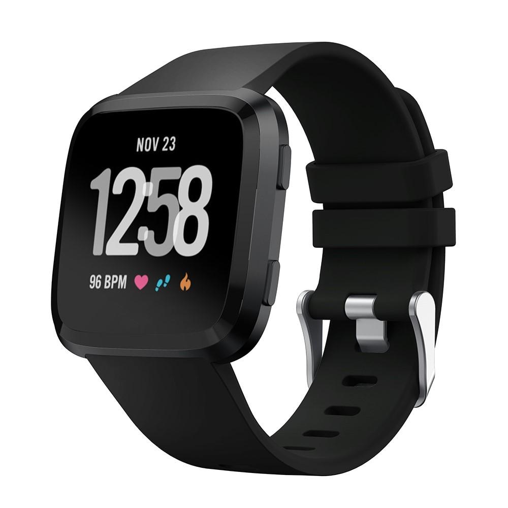 Cinturino in silicone per Fitbit Versa/Versa 2, nero