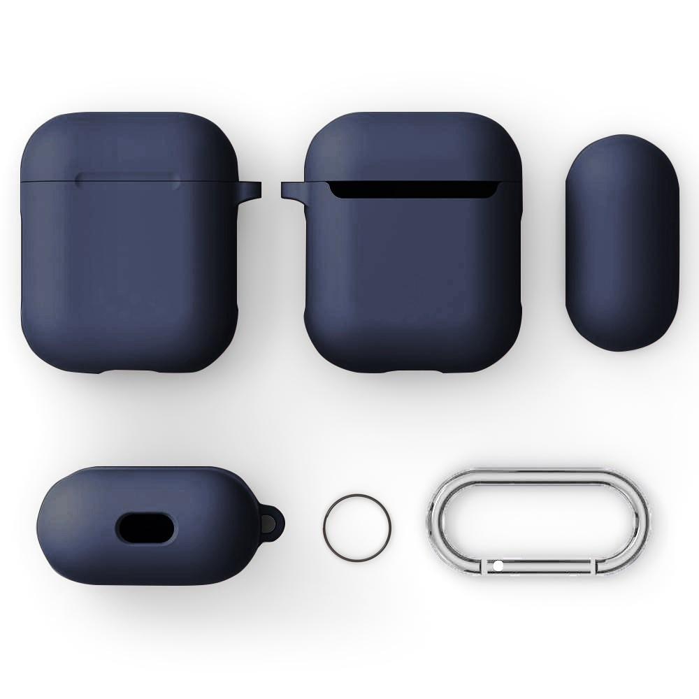 Cover in silicone con moschettone AirPods Blu navy