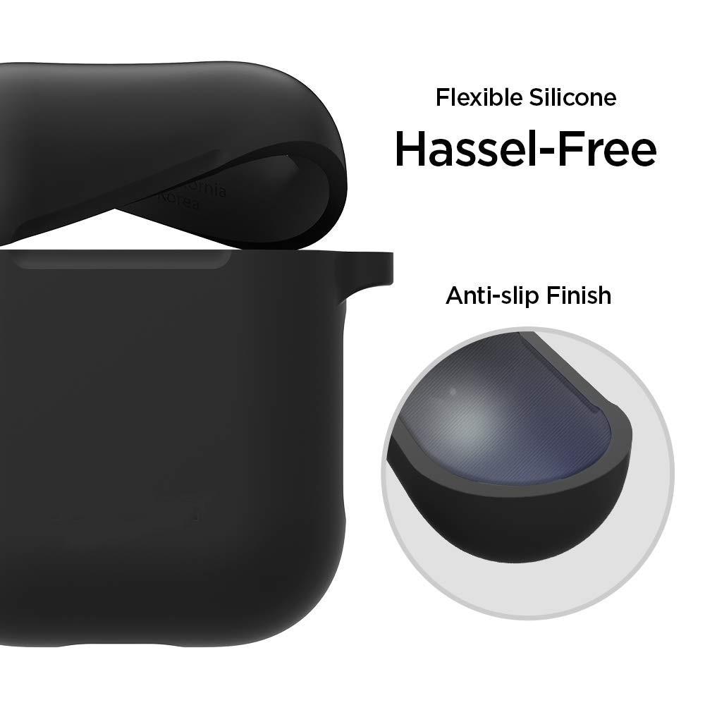 Cover in silicone con moschettone AirPods Nero