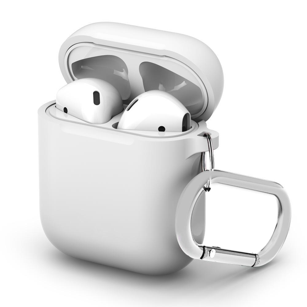 Cover in silicone con moschettone AirPods Bianco