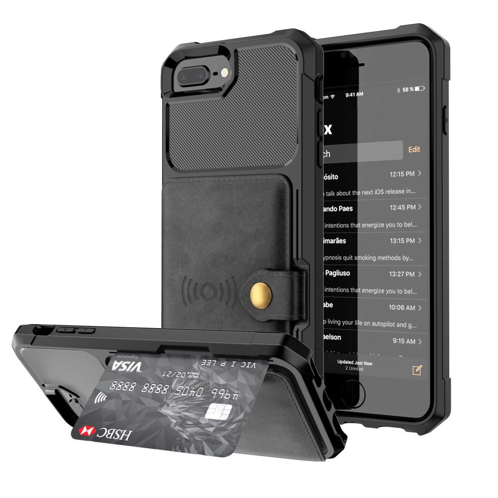 Cover con portacarte Tough Multi-slot iPhone 7 Plus/8 Plus Nero
