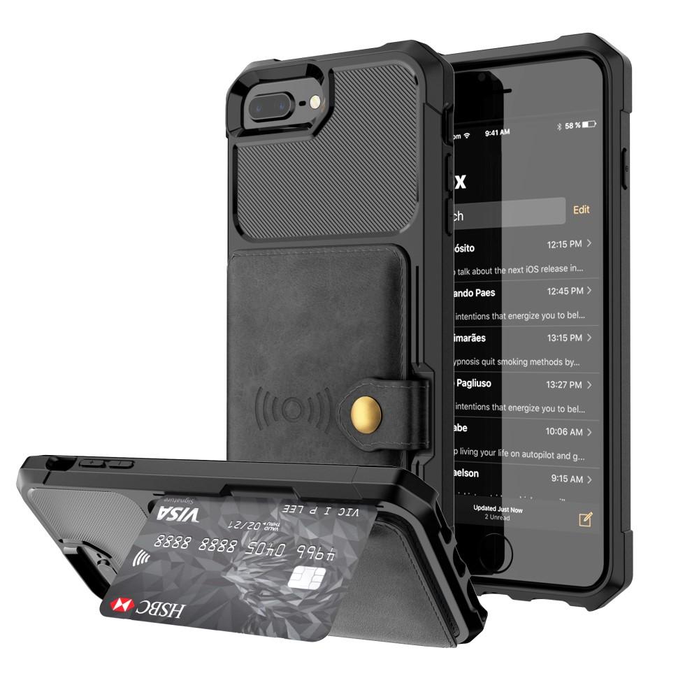 Cover con portacarte Tough Multi-slot iPhone 7 Plus/iPhone 6 Plus/6S Plu/iPhone 8 Plus Nero