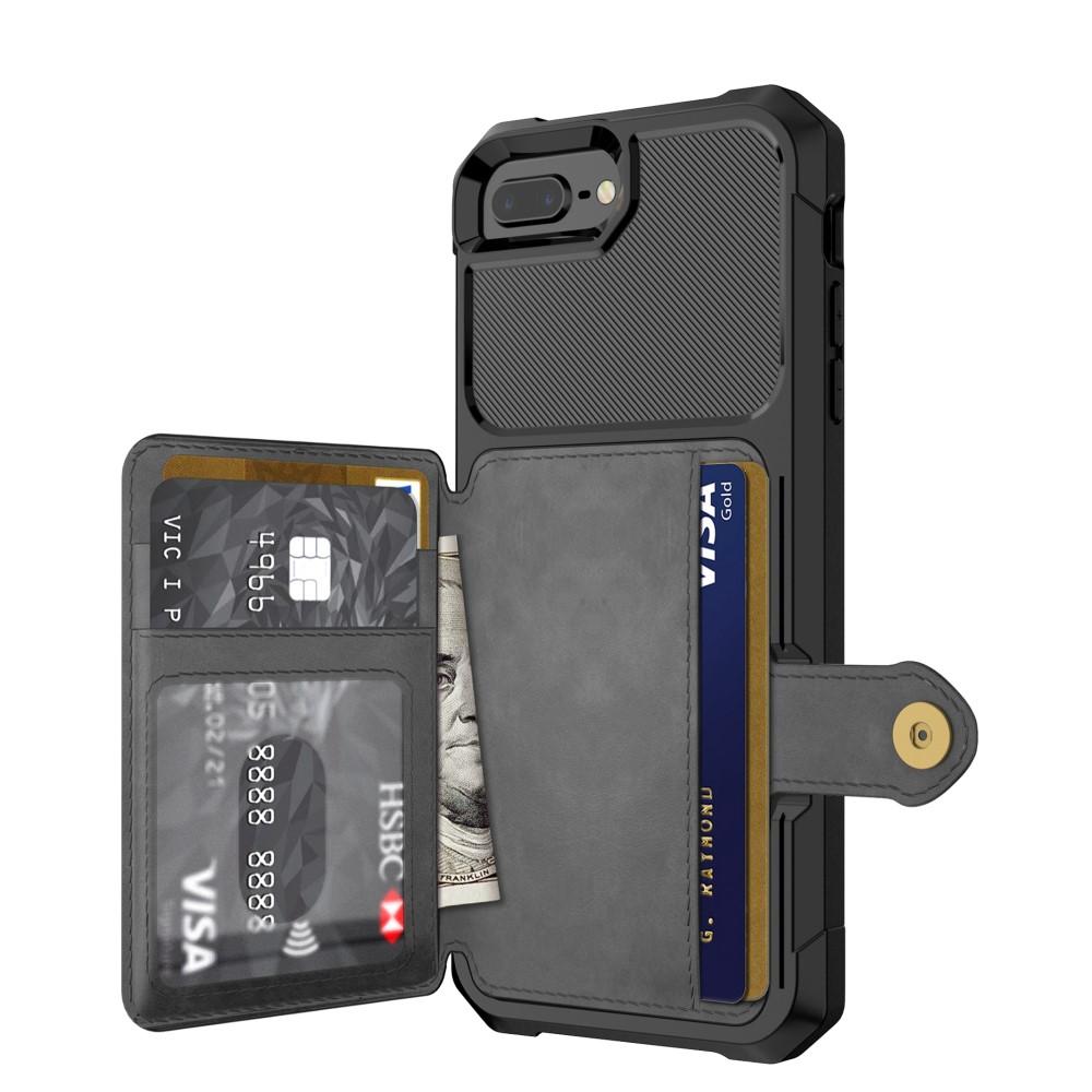 Cover con portacarte Tough Multi-slot iPhone 7 Plus/iPhone 6 Plus/6S Plu/iPhone 8 Plus Nero