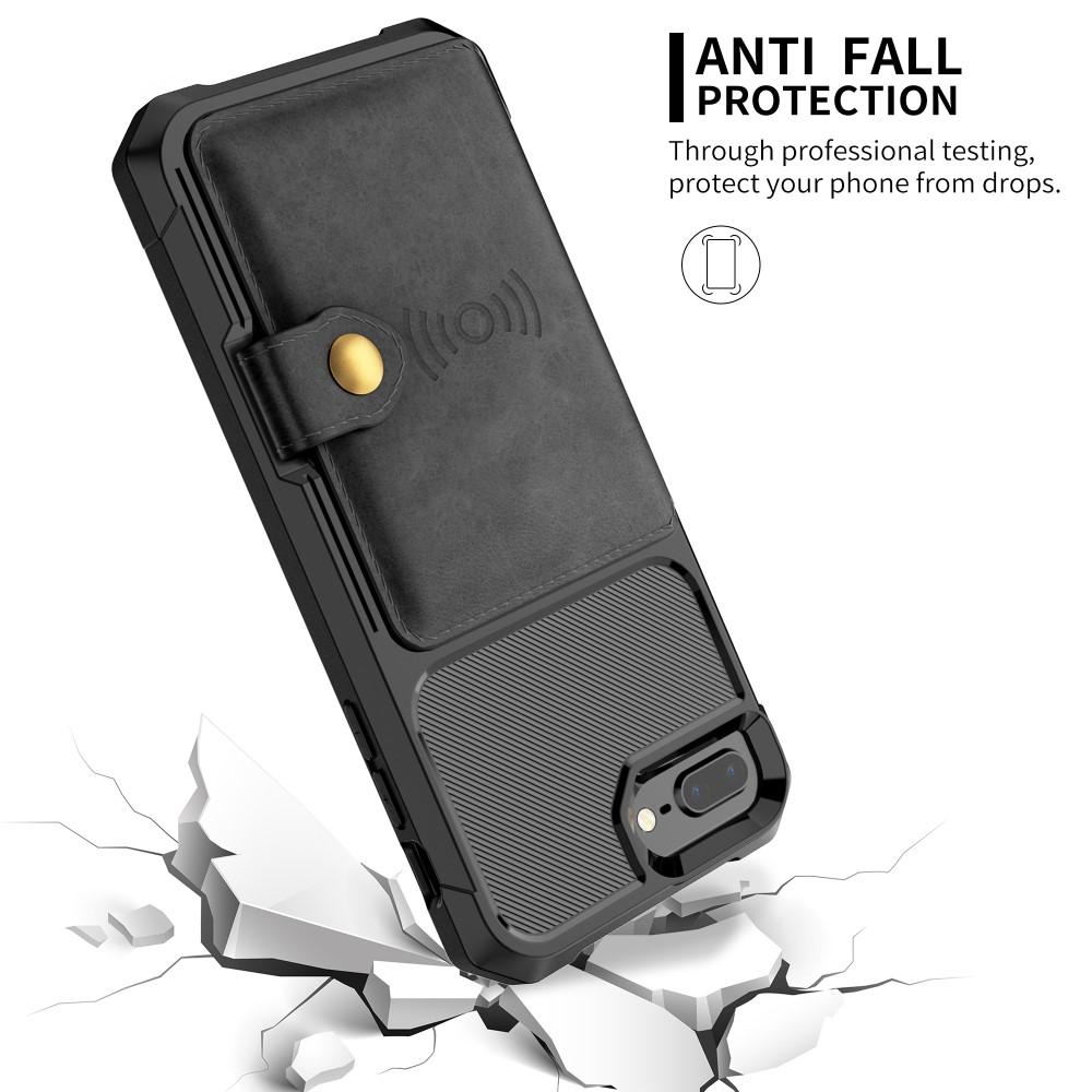 Cover con portacarte Tough Multi-slot iPhone 7 Plus/8 Plus Nero