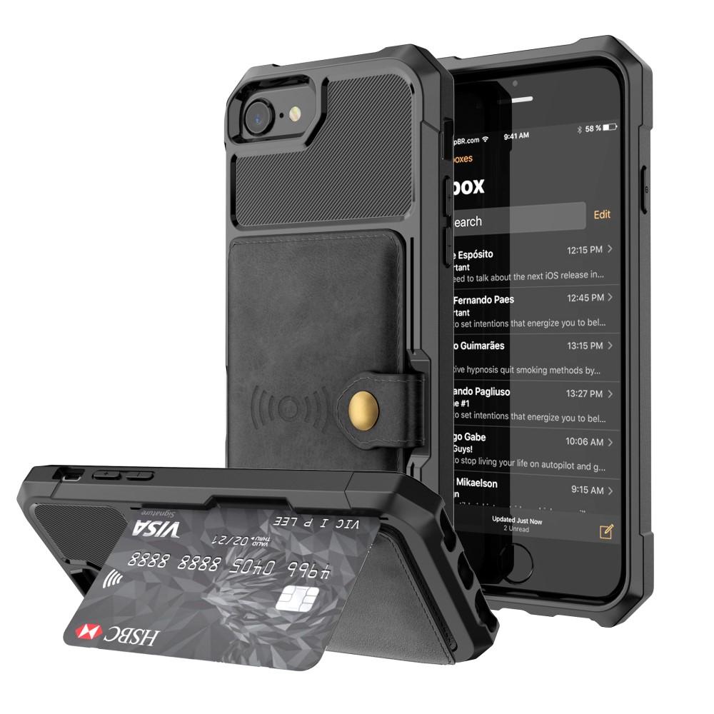 Cover con portacarte Tough Multi-slot iPhone 7 nero