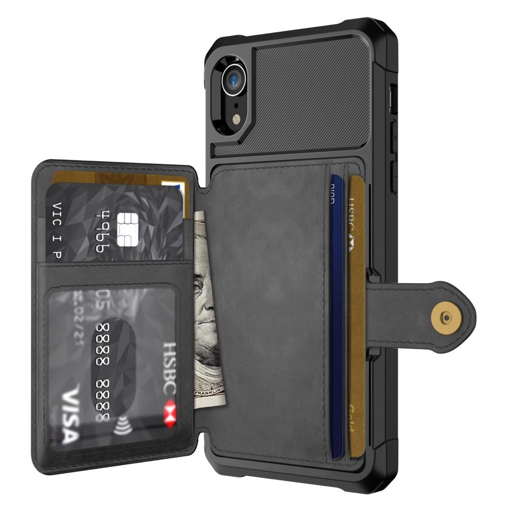 Cover con portacarte Tough Multi-slot iPhone Xr Nero