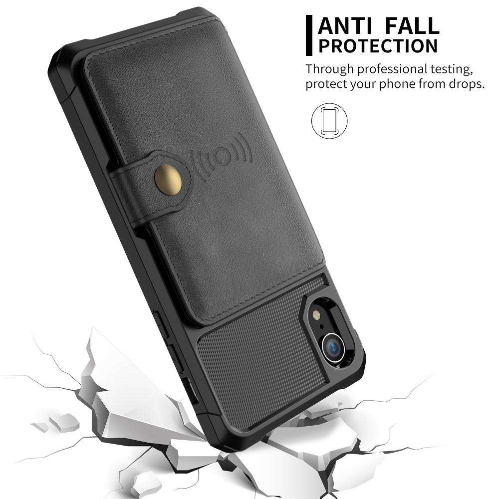 Cover con portacarte Tough Multi-slot iPhone Xr Nero