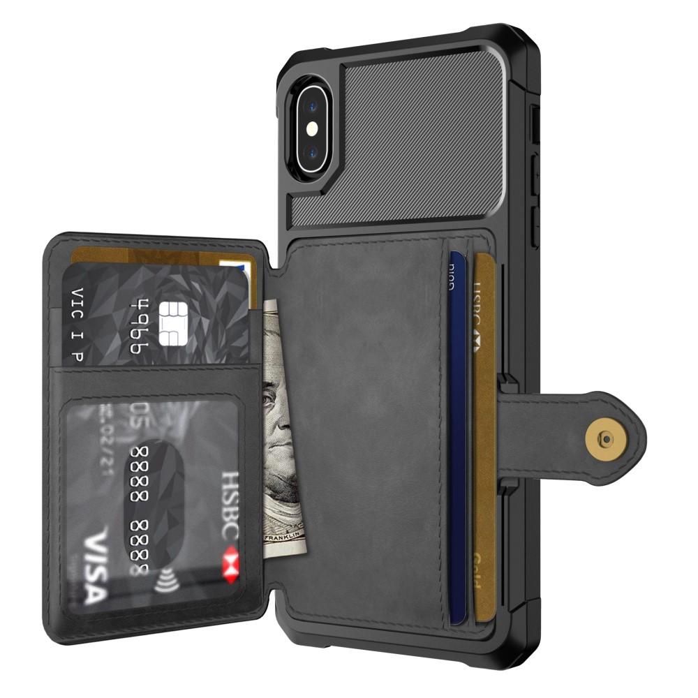 Cover con portacarte Tough Multi-slot iPhone Xs Max Nero