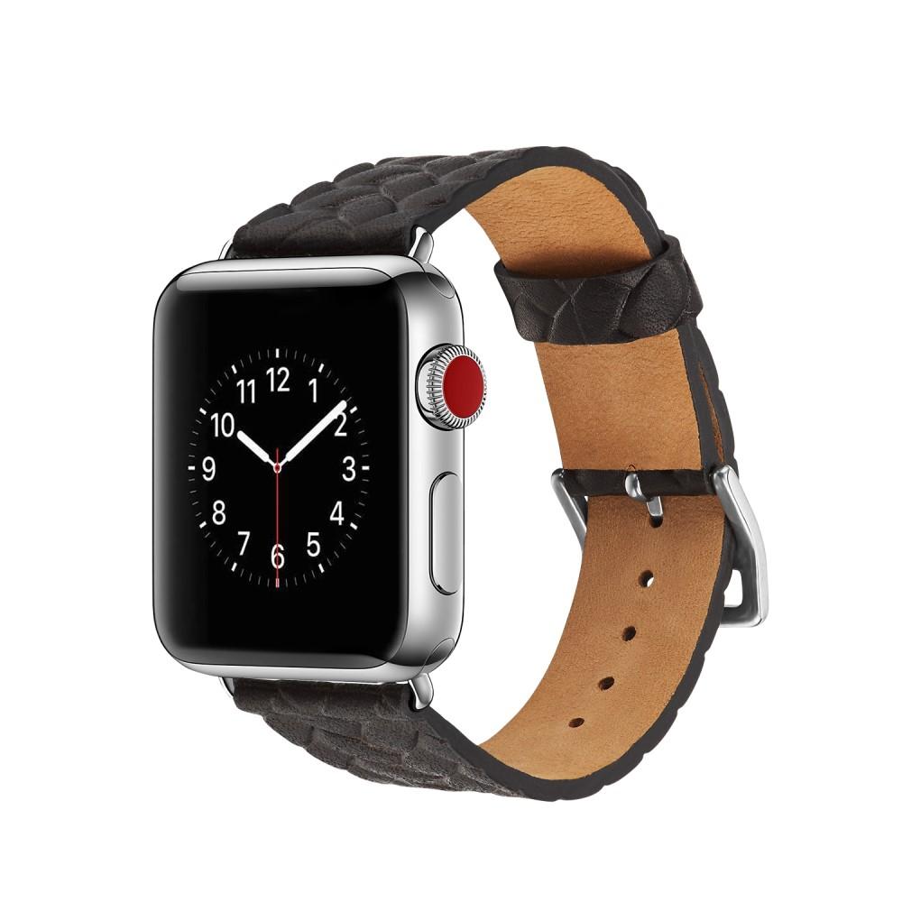 Woven Leather Band Apple Watch 45mm Series 7 nero