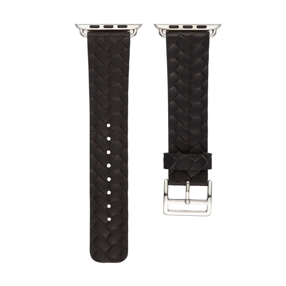 Woven Leather Band Apple Watch 41mm Series 9 nero